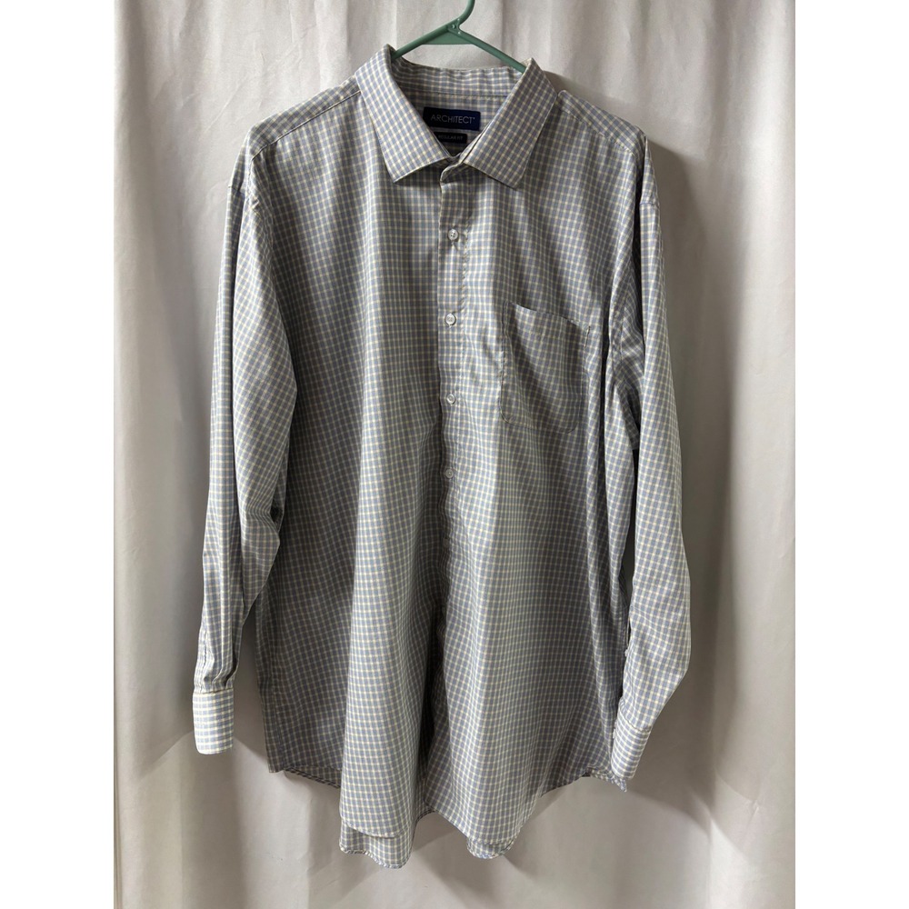 ARCHITECT Men's 2XL Regular Fit‎ Long Sleeve Check Dress Shirt 18-18 1/2 34/35